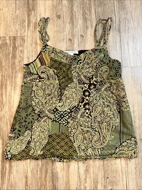 Banana Republic Green Paisley Patchwork Camisole Top Sz 0